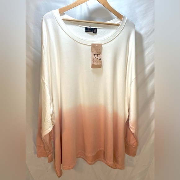 EZ Nina Leonard Lounge Knit Tie-Dye Top  Salmon NWT size 5X - Picture 2 of 12